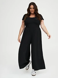 Rib Knit Wide Leg Jumpsuit