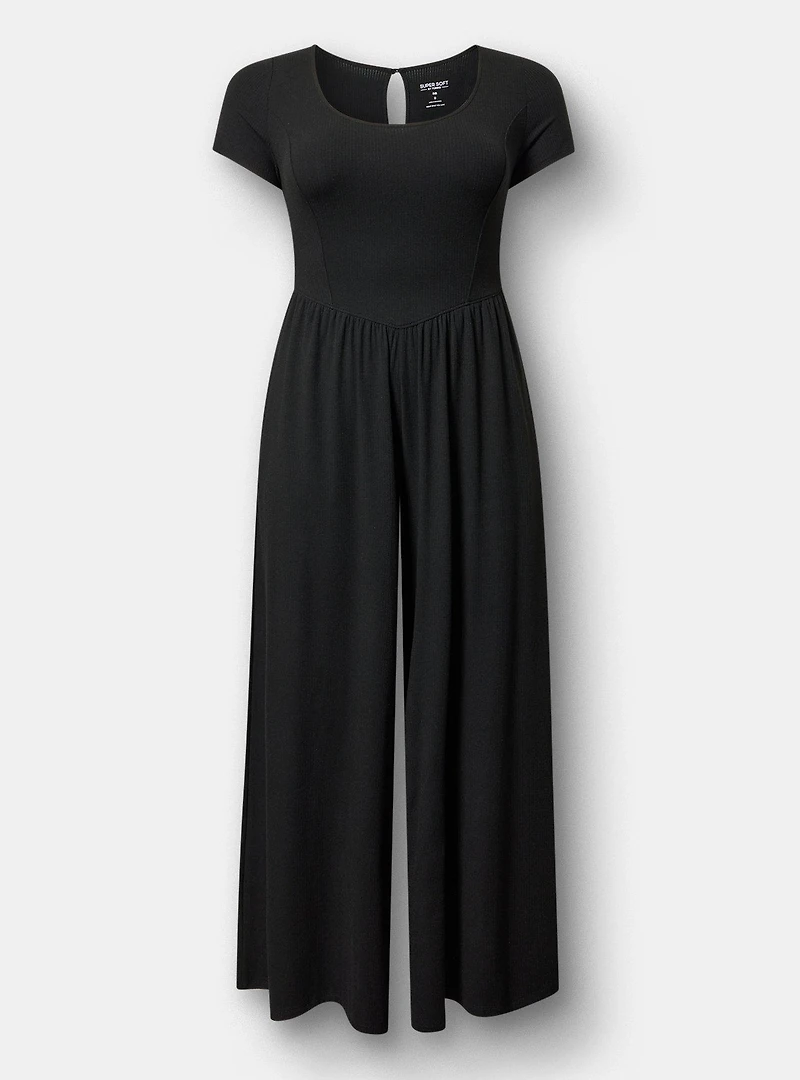 Rib Knit Wide Leg Jumpsuit