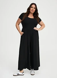 Rib Knit Wide Leg Jumpsuit