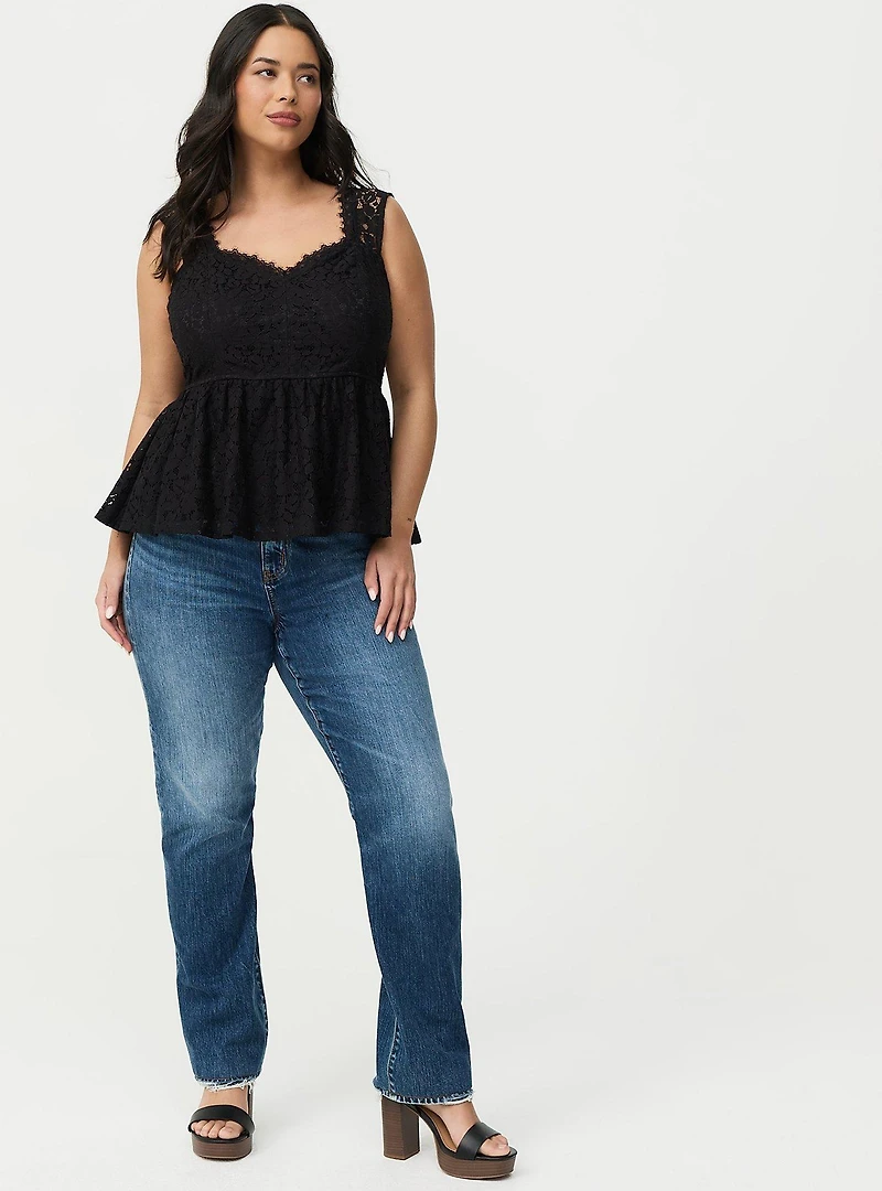 Lace Peplum Top