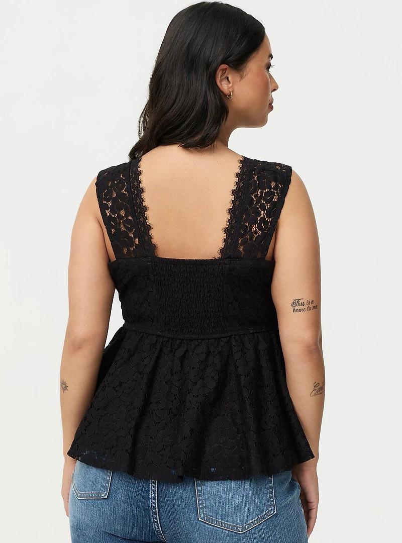 Lace Peplum Top