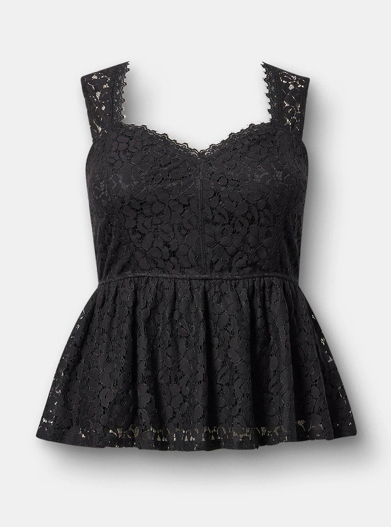 Lace Peplum Top