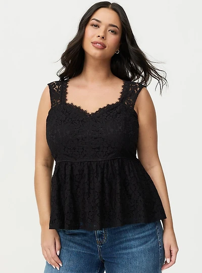 Lace Peplum Top