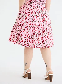 Retro Chic Pleated Midi Skirt