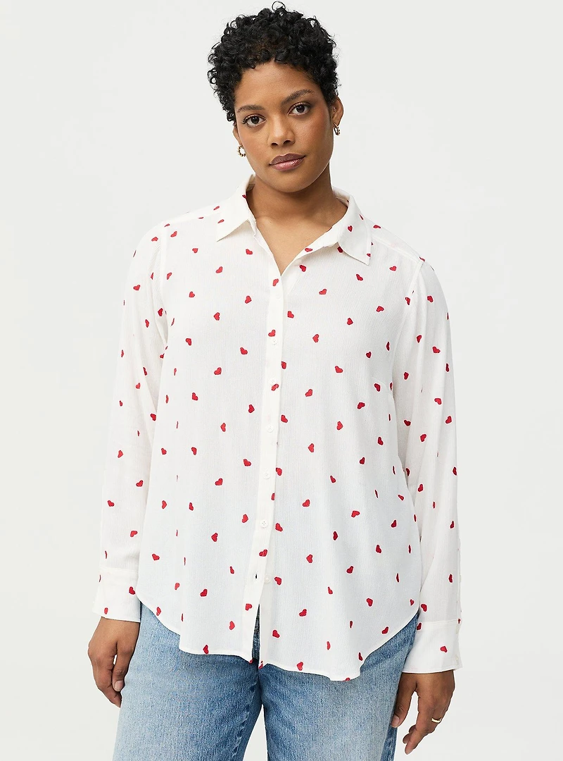 Lizzie Embroiderd Button-Up Shirt