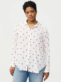 Lizzie Embroiderd Button-Up Shirt
