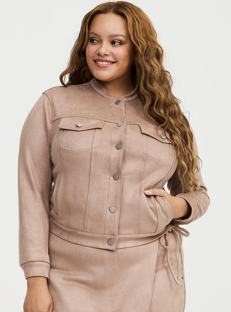 Modern Suede Trucker Jacket