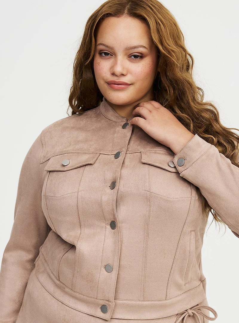 Modern Suede Trucker Jacket