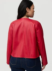 Collarless Open Front Jacket