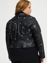 Studded Heart Moto Jacket