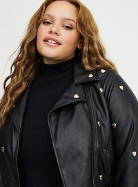 Studded Heart Moto Jacket