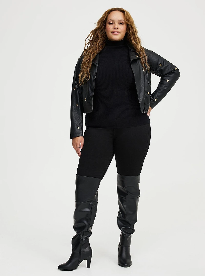 Studded Heart Moto Jacket