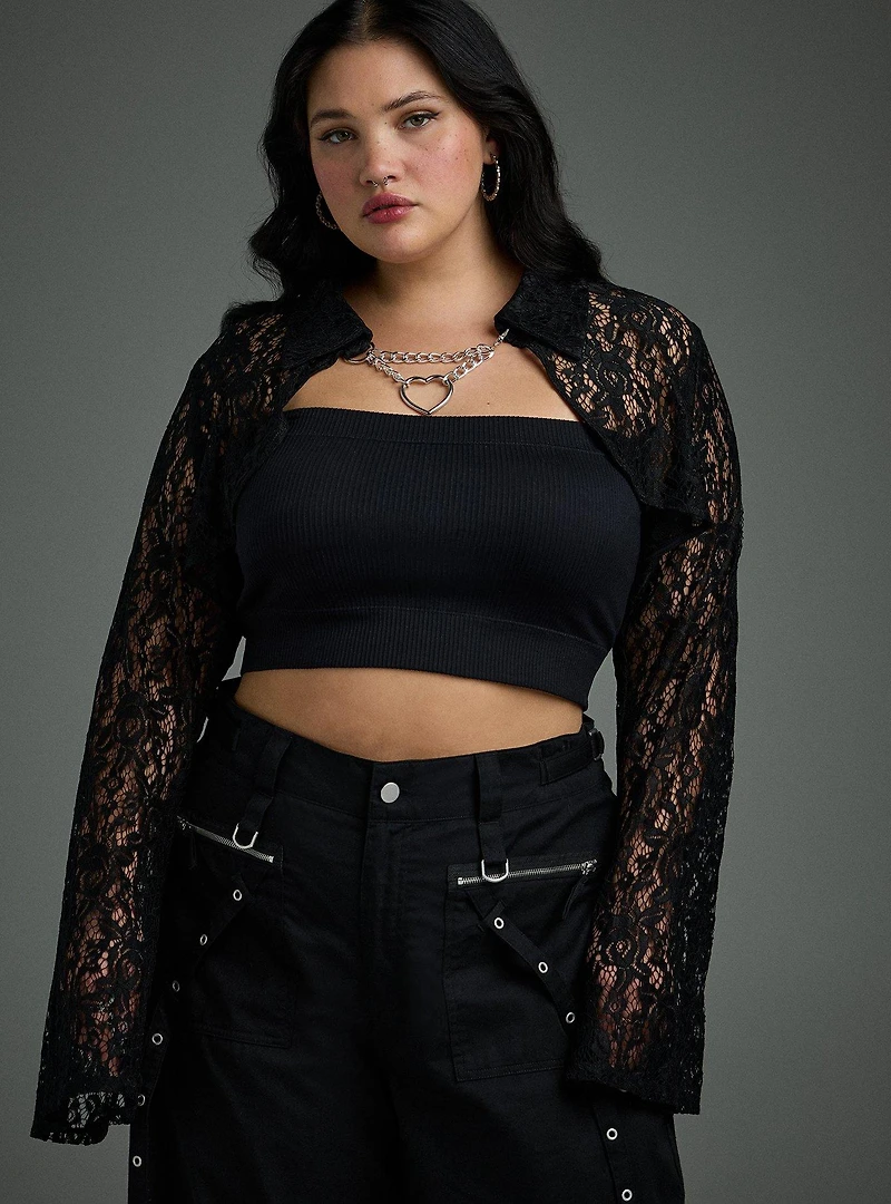 Nightfall Bell Sleeve Lace & Chain Bolero