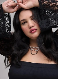 Nightfall Bell Sleeve Lace & Chain Bolero