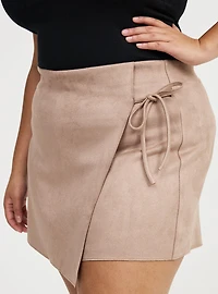 Pull-On Suede High Rise Skort