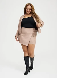 Pull-On Suede High Rise Skort