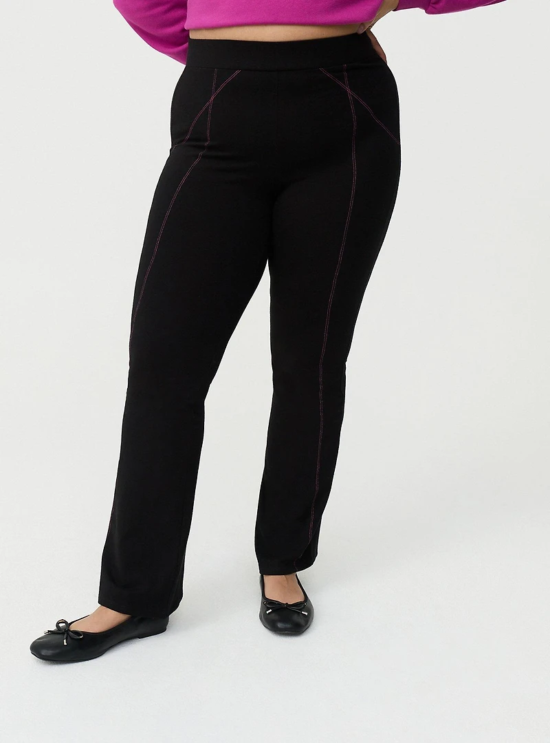 Full Length Contrast Stitch Bootcut Legging