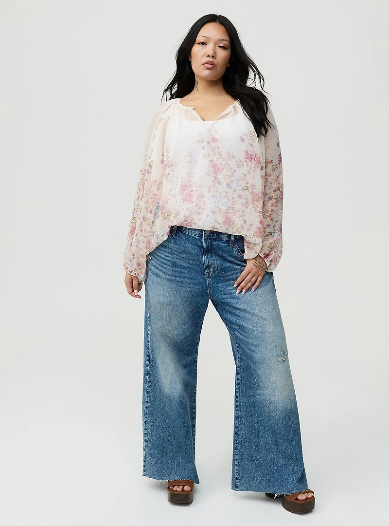 Chiffon Ruffle Blouse