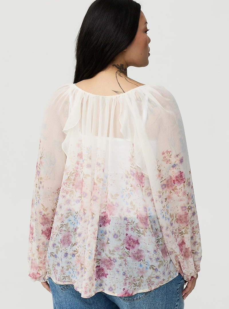 Chiffon Ruffle Blouse