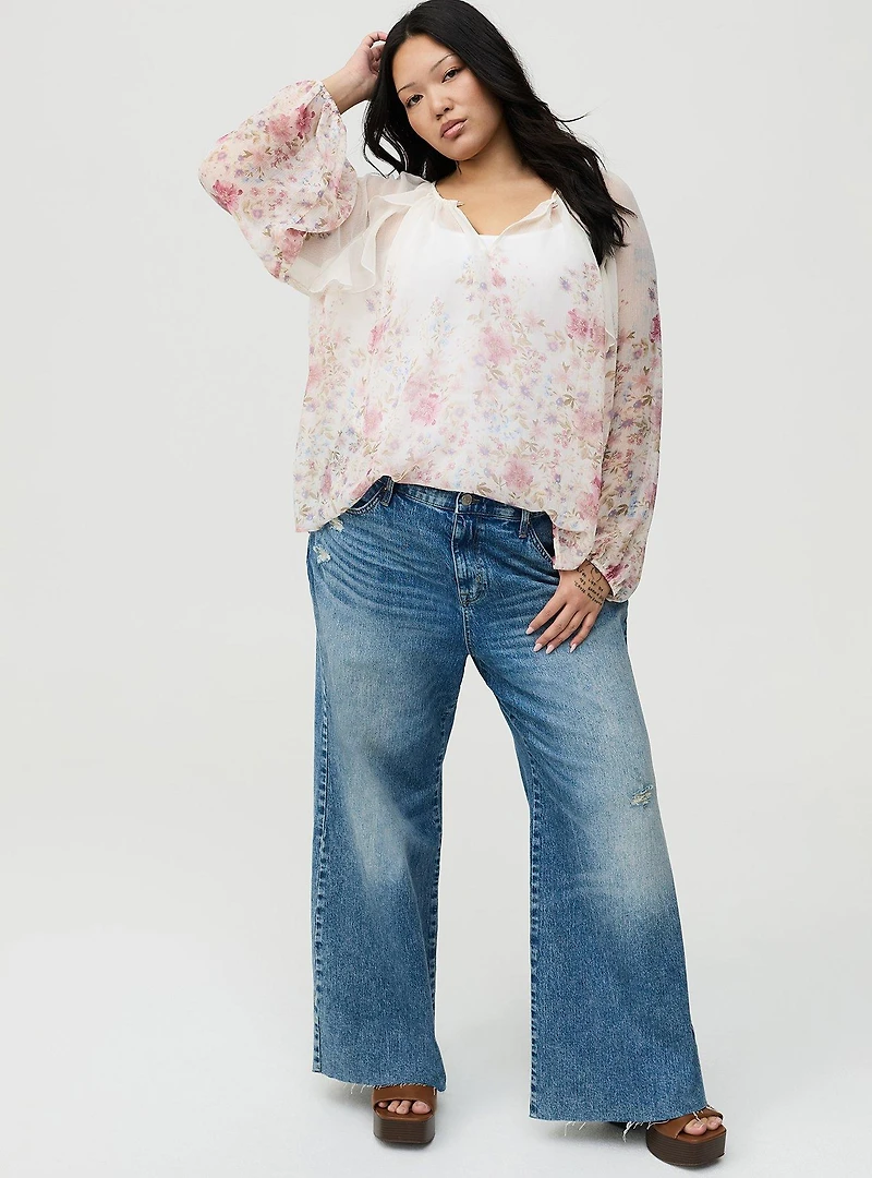 Chiffon Ruffle Blouse