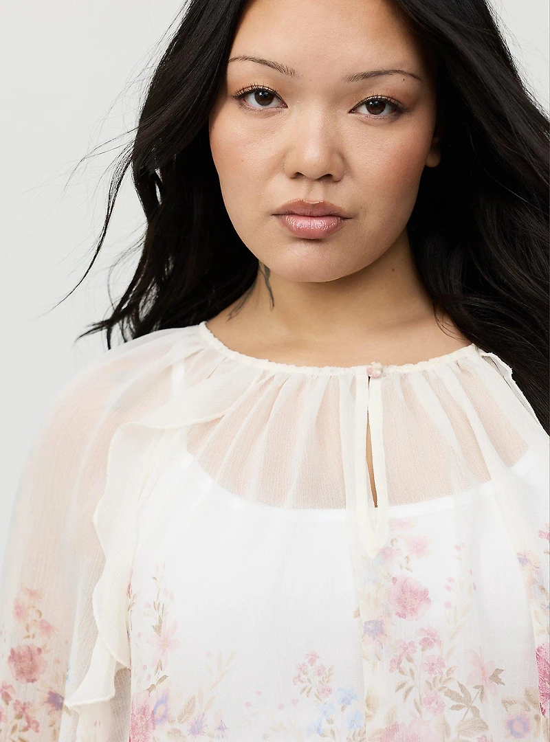 Chiffon Ruffle Blouse