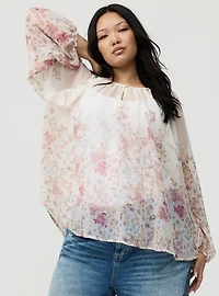 Chiffon Ruffle Blouse