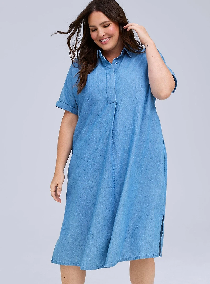 Belle Isle Chambray Dolman Dress