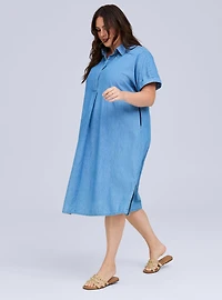 Belle Isle Chambray Dolman Dress