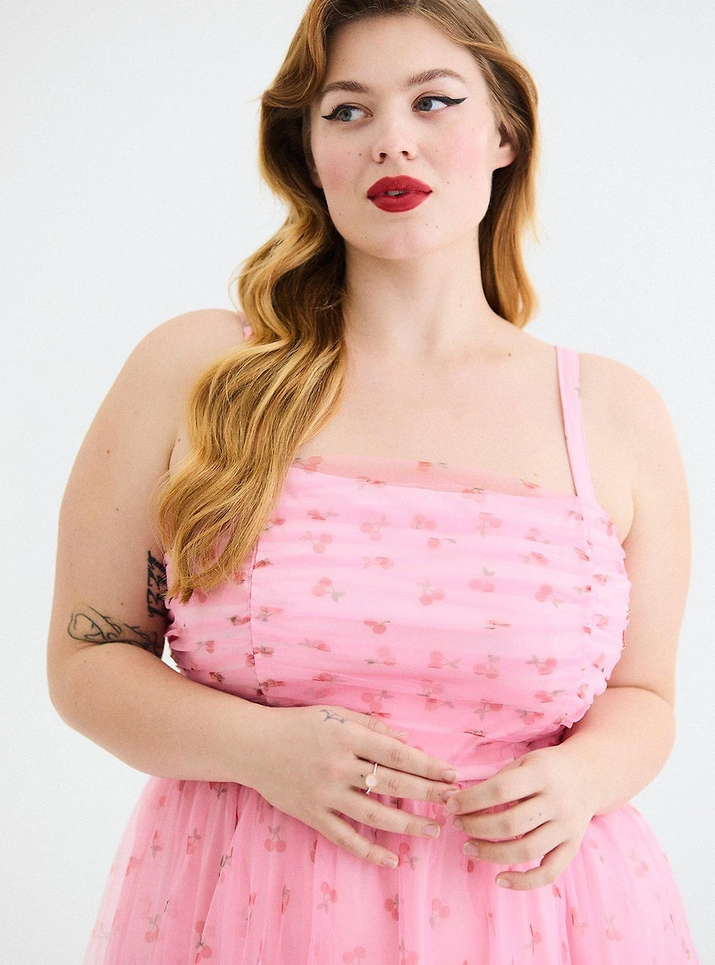 Retro Chic Ruched Tulle Mini Dress