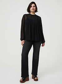 Chiffon Pintuck Detail Blouse