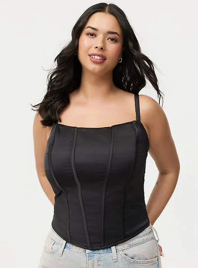 Satin Crop Corset Top