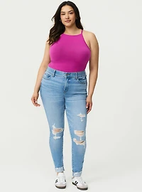 Foxy High-Neck Ruched Cami