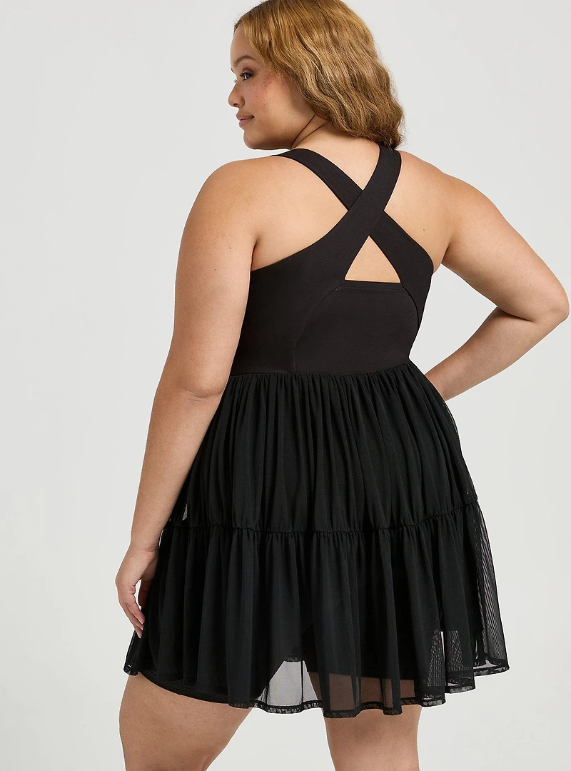 Performance Core Mesh Ruffle 2fer Active Dress