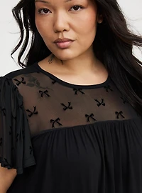 Supersoft Jersey Mesh Yoke Top