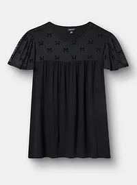 Supersoft Jersey Mesh Yoke Top