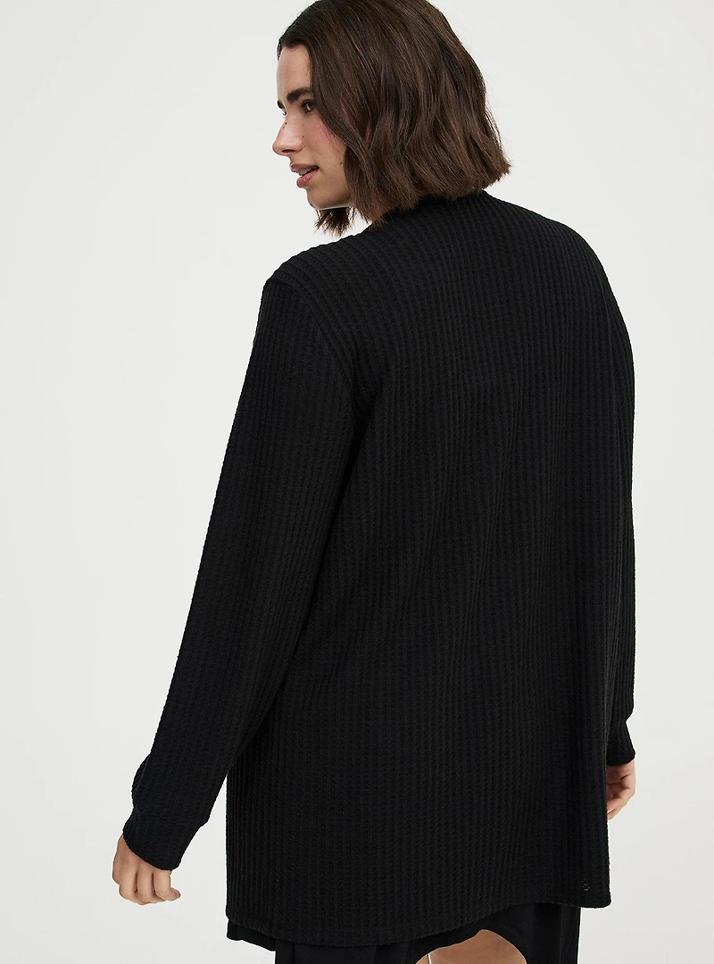 Super Soft Plush Waffle Lounge Cardigan