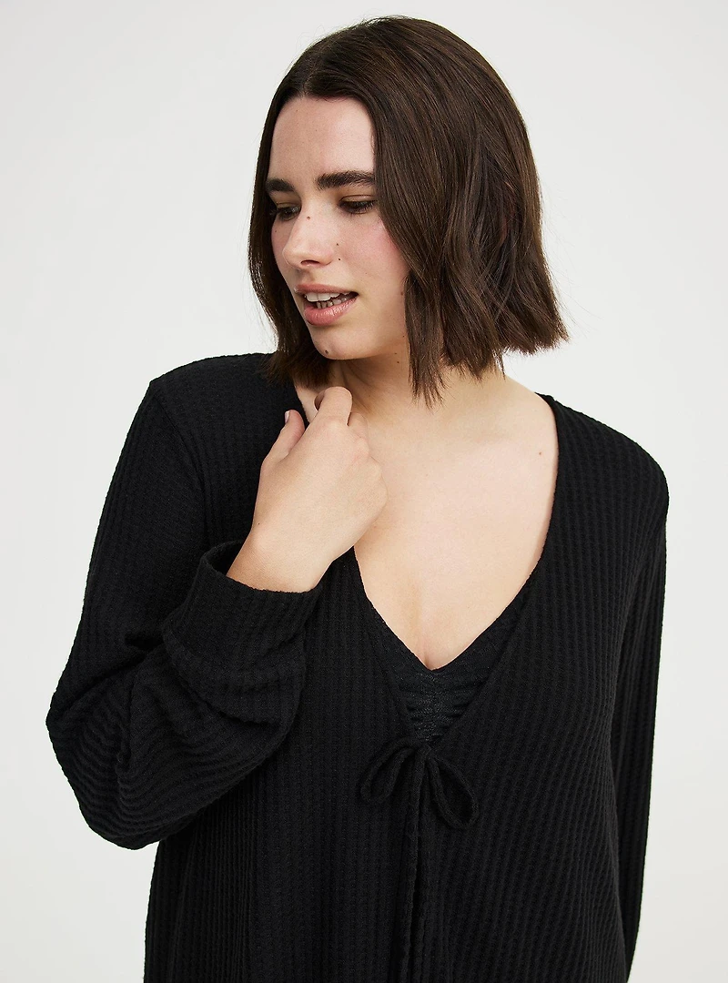 Super Soft Plush Waffle Lounge Cardigan