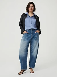 Satin Relaxed Button-Up Shirt