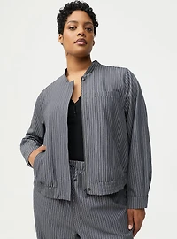 Pinstripe Bomber Jacket