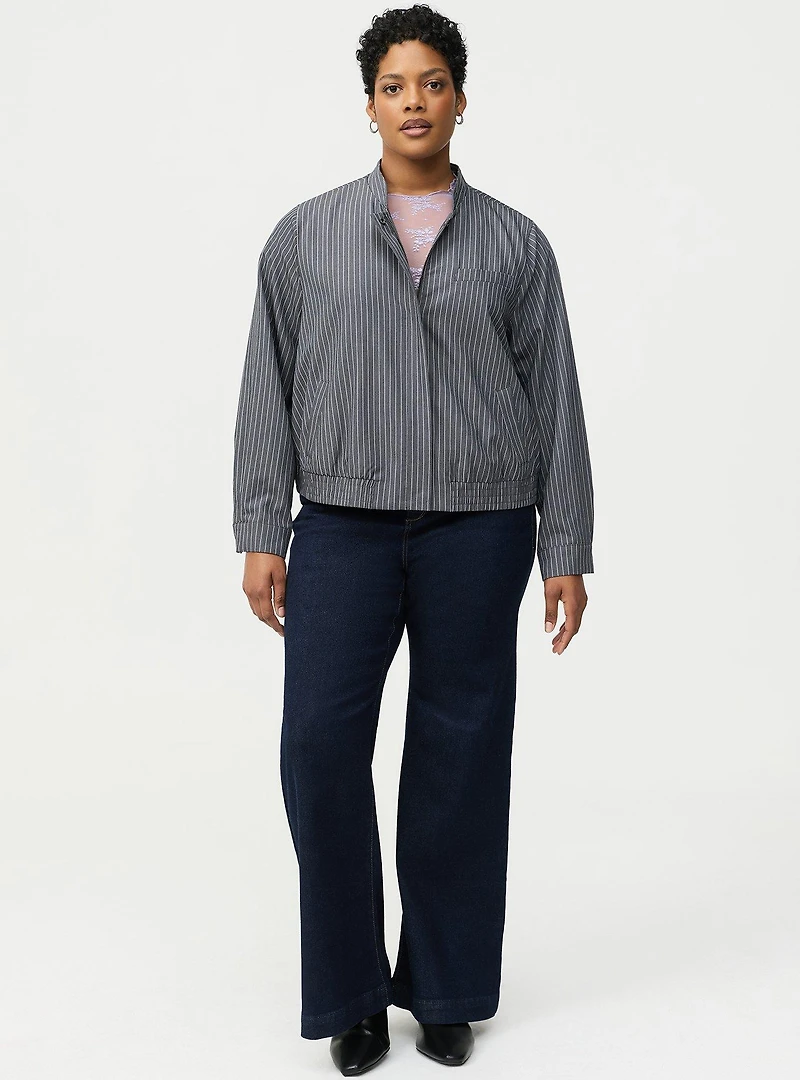 Pinstripe Bomber Jacket