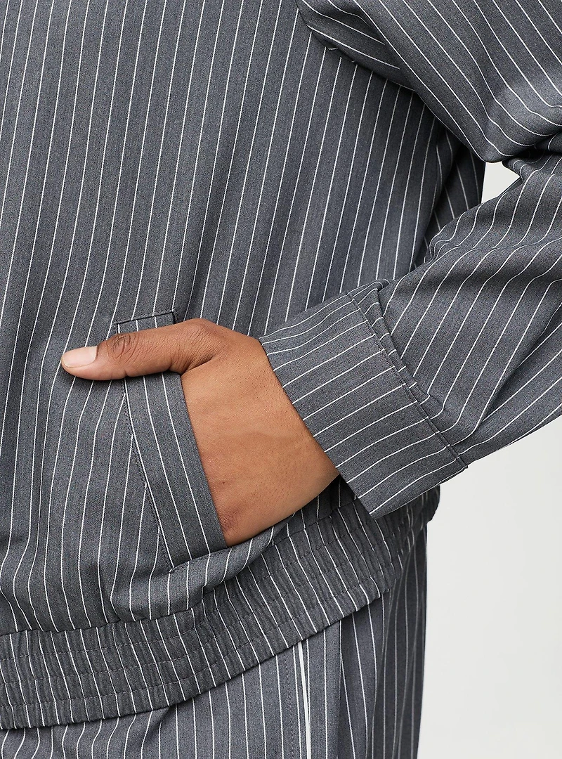 Pinstripe Bomber Jacket