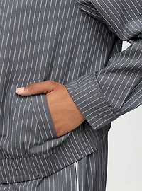 Pinstripe Bomber Jacket