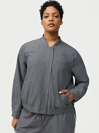 Pinstripe Bomber Jacket