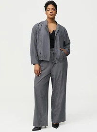 Pinstripe Bomber Jacket