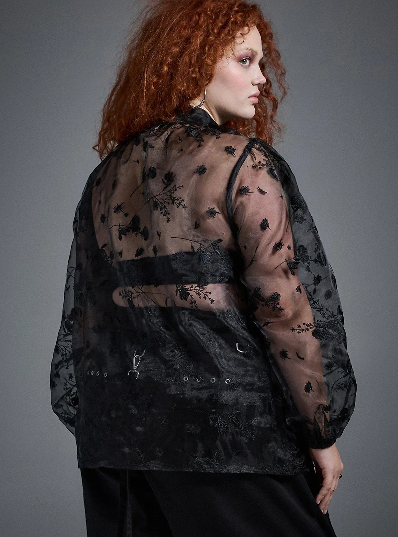 Nightfall Embroidered Organza Top