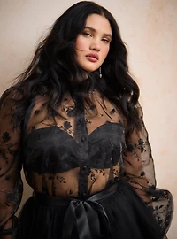 Nightfall Embroidered Organza Top