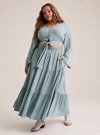 Festi Tie-Front Maxi Skirt Set