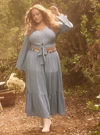 Festi Tie-Front Maxi Skirt Set