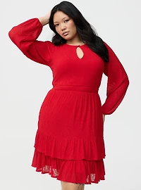 Tiered Keyhole Mini Dress