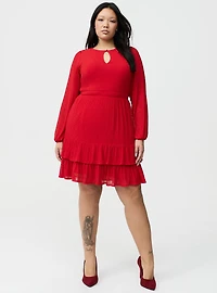 Tiered Keyhole Mini Dress